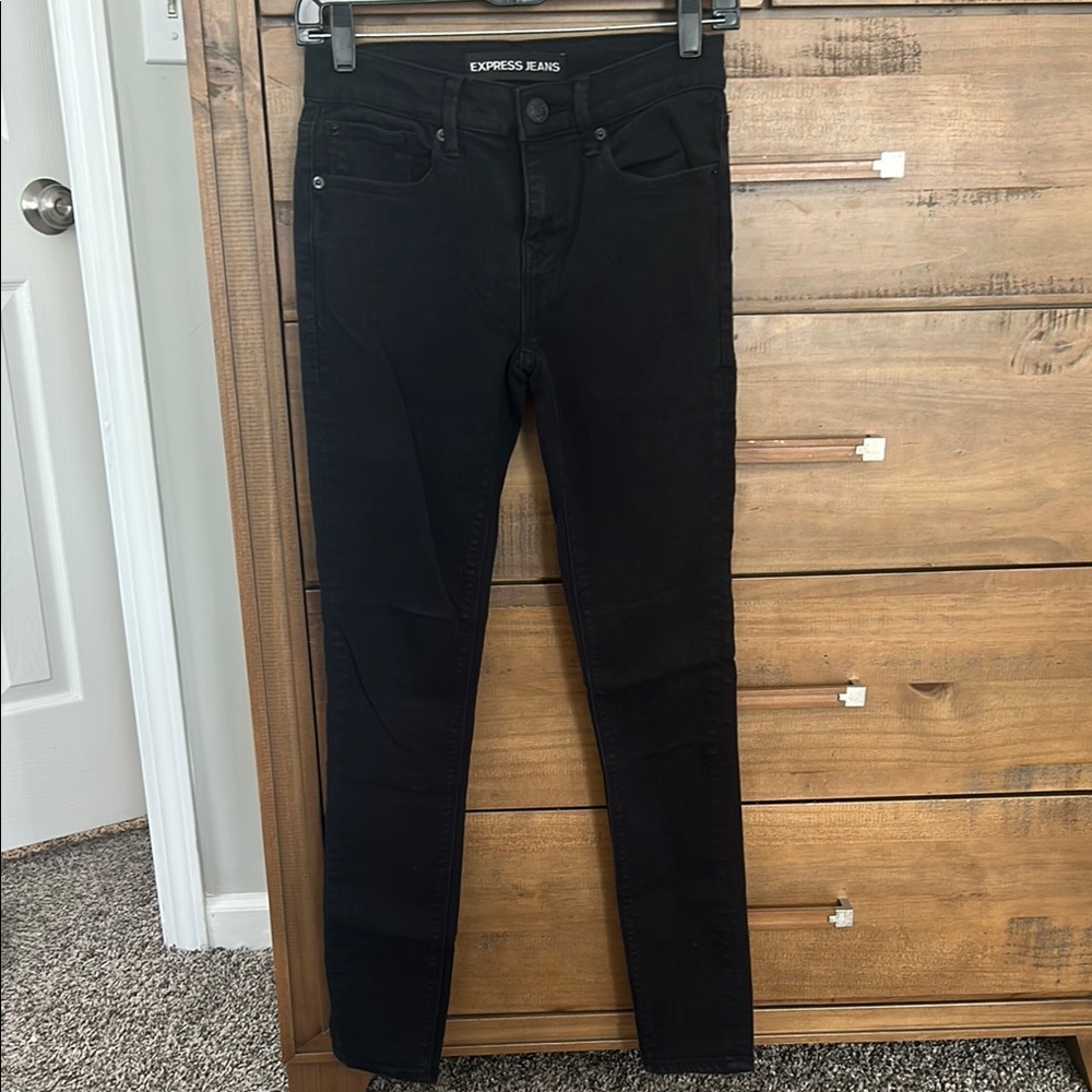 Express Women's Mid- Rise Black Jeans